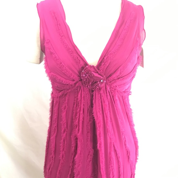 Newport News Pink Dress Size 8 EUC Sheer Gauze Overlay - Picture 2 of 11